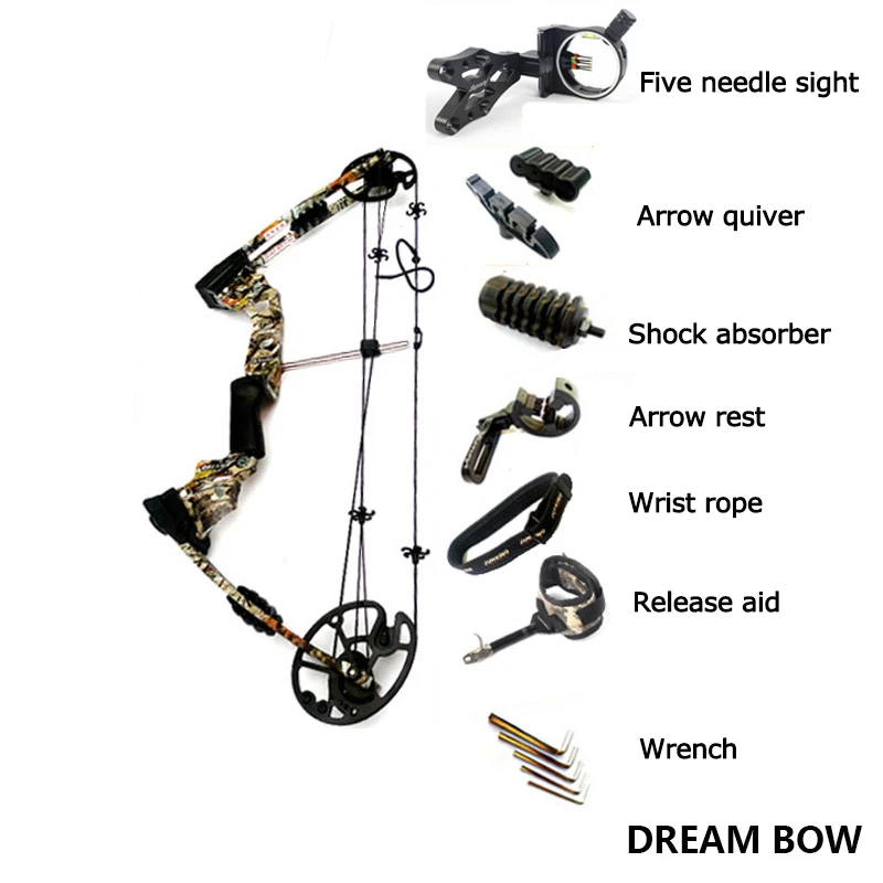 Compound Bow M120 Dream Compound Pulley Bow And Arrow Black and Camo Optional Outdoor Hunting Archery 20-70 Pounds