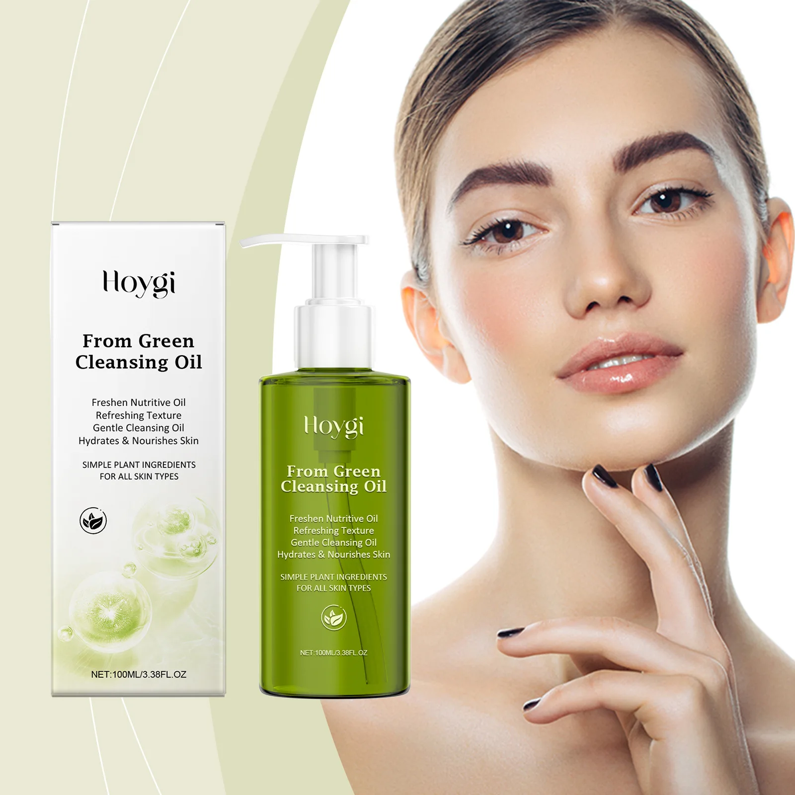 

Gentle Cleansing Oil with Olive & Sweet Almond Oil, Deeply Cleanses Makeup & Dirt, Non-Greasy, Suitable for All Skin Types 100ml