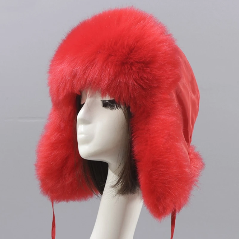 Lady Winter Warm Hat Girls Ushanka Caps Thicken Soft Plush Lining Hat Breathable Women Hats Headwear Outdoor