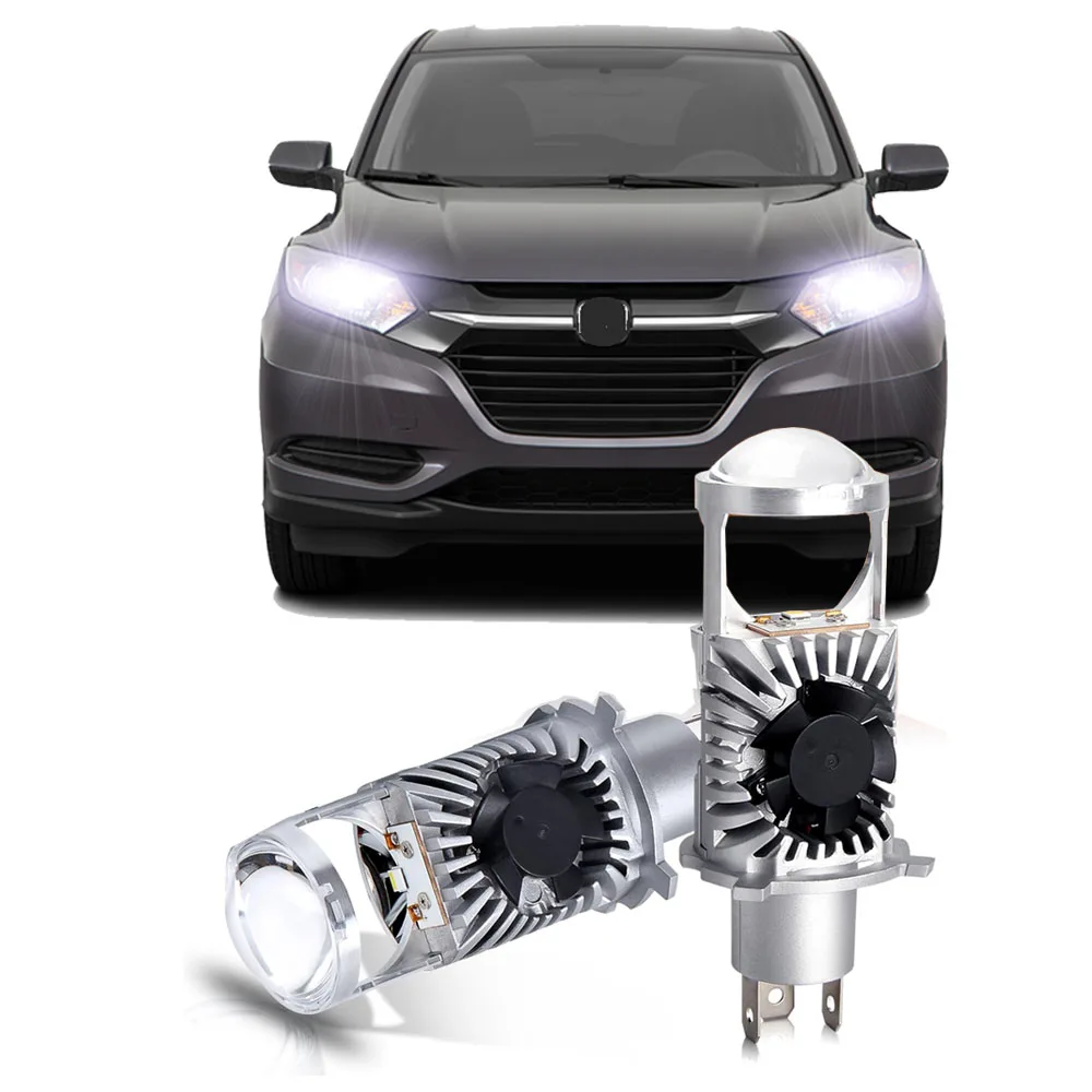 2Pcs LED Projector Headlight Bulbs For Honda HR-V 2016-2018 Hi-Lo High Low Beam H4 Projector Lens 8000LM 6000