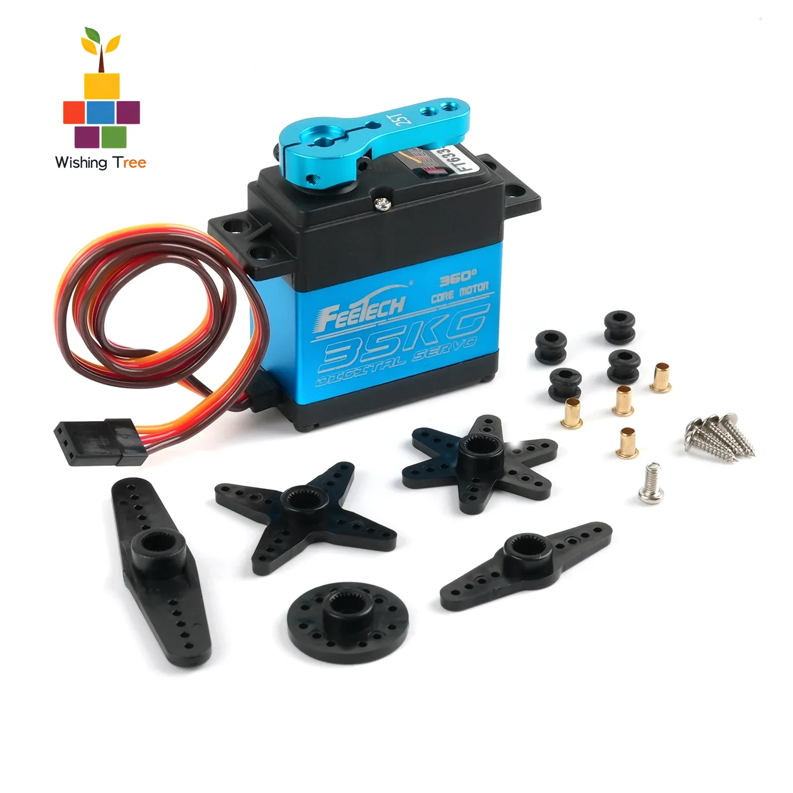 

FT6335M Цифровой серводвигатель 35 кг 7,4 В 360 ° Непрерывное вращение с металлическими шестернями (1/2/4 шт.)