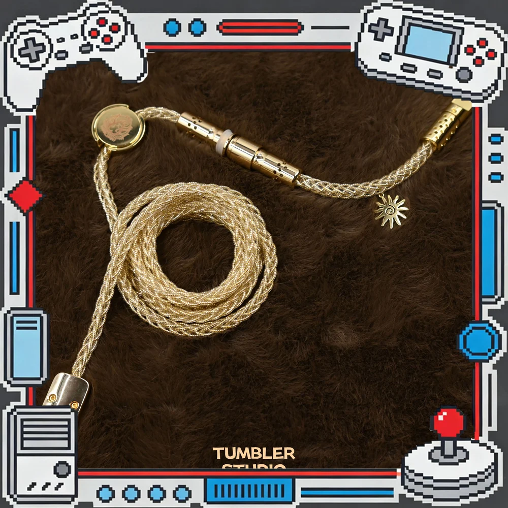 Tumbler Studio Lion King Theme Single Crystal Copper Custom Mechanical Keyboard Aviator Cable Magnetic Switch Gaming Coiled Cord