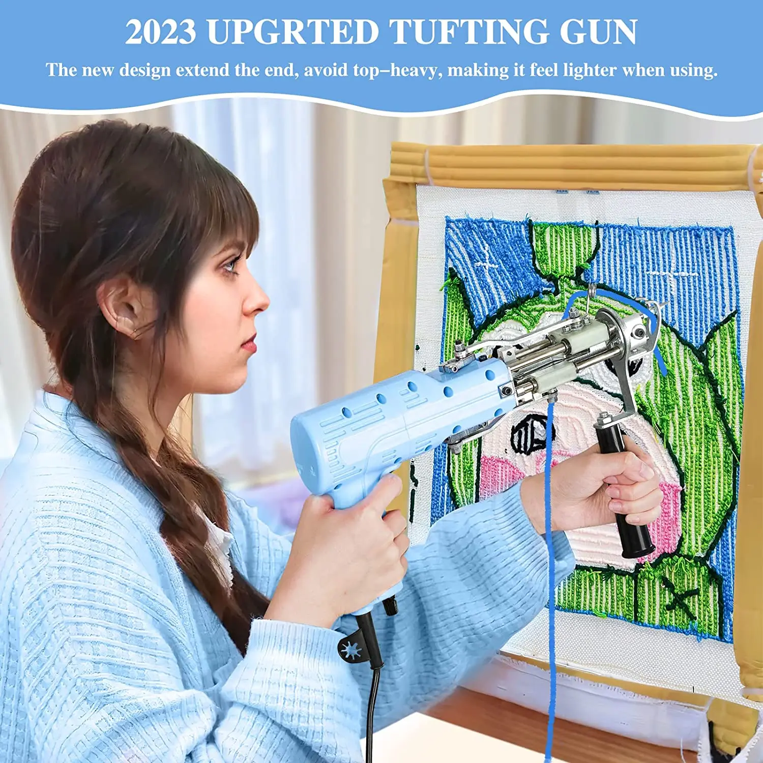 Imagem -03 - Nova Atualização Tufting Gun em Rug Gun Cut Pile e Loop Pile Electric Carpet Rug Gun Rug Maker Machine para Faça Você Mesmo Lover