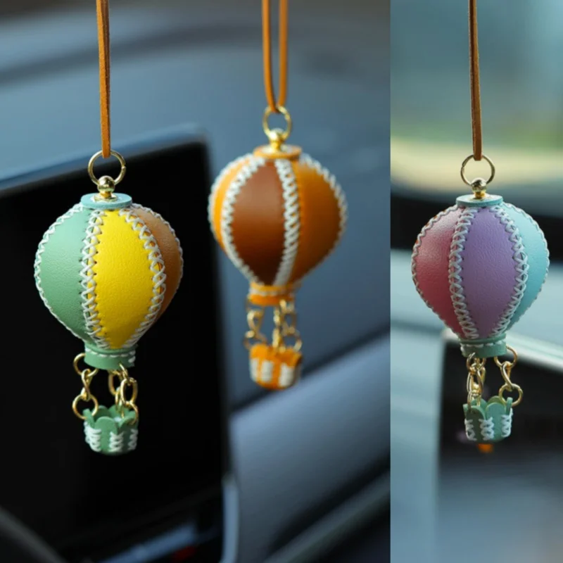 Neue Kreativität Heißluftballon Schlüsselanhänger DIY Bastelset für Anfänger, Buntes Leder DIY Taschenanhänger Herstellungsset für Bastelliebhaber – Detail 6