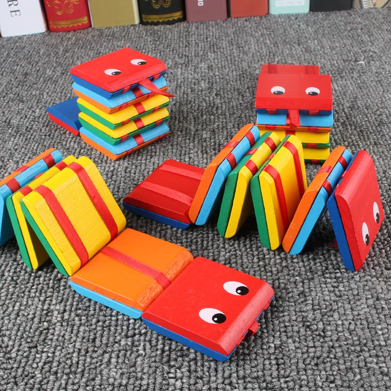 Infinite Flip Folding Wooden Snake Wooden Jacobs Ladder Toys Jacobs Ladder Fidget Classic Toy for Kids Kindergarten Puzzle Toys