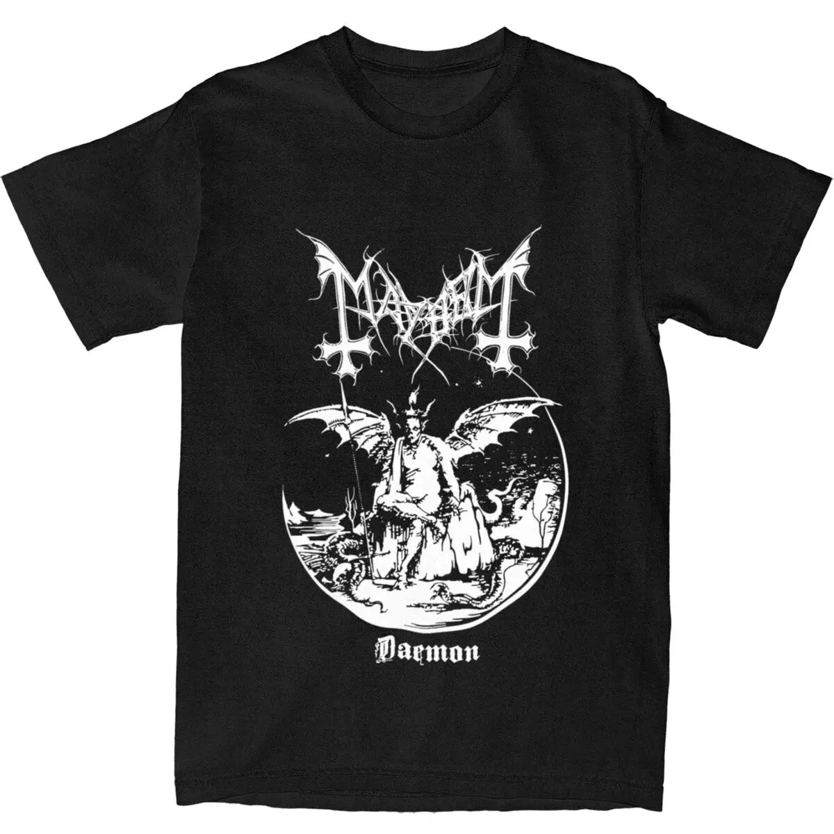 Couple T Shirt Mayhem Norway Band Daemon Album Cover T-Shirts Trendy Cool Summer Tee Shirt Y2K Fun 100 Cotton Tops Plus Size 6XL