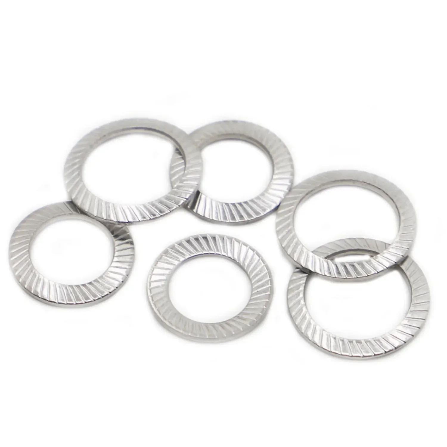 M2.5 M3 M4 M5 M6 M8 M10 M12 M14 M16 304 Stainless Steel Disc Spring Serrated Lock Washer Knurled Elastic Gasket DIN9250