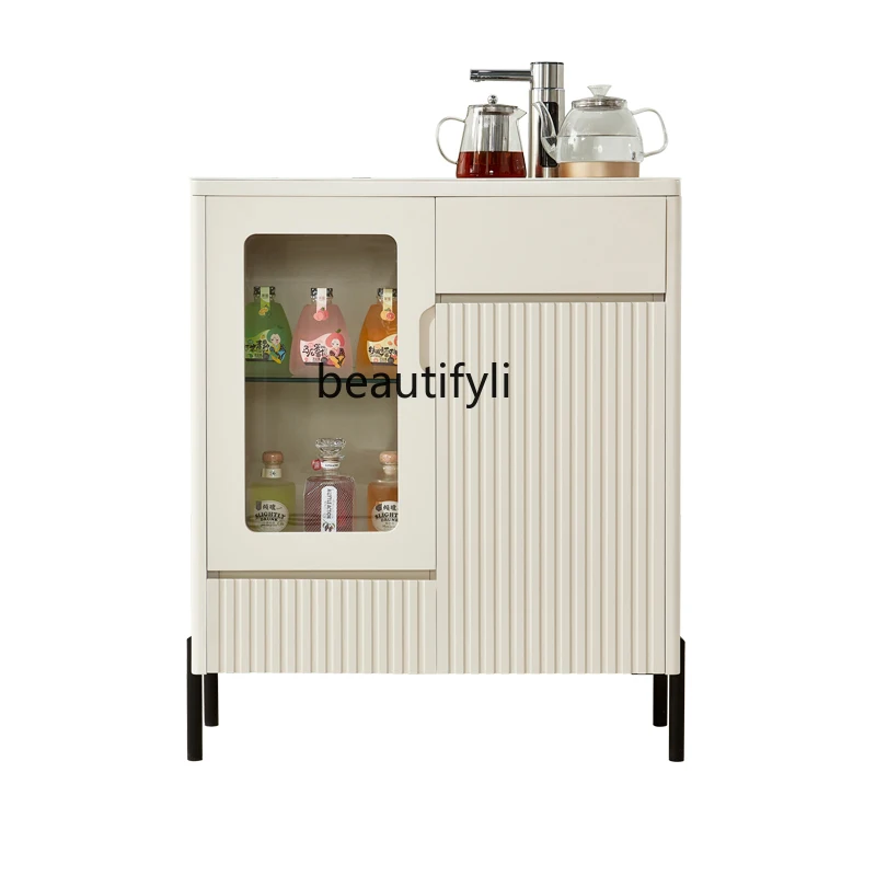 

Modern light luxury solid wood tea bar machine household automatic voice intelligent dining side cabinet integrated cabinet