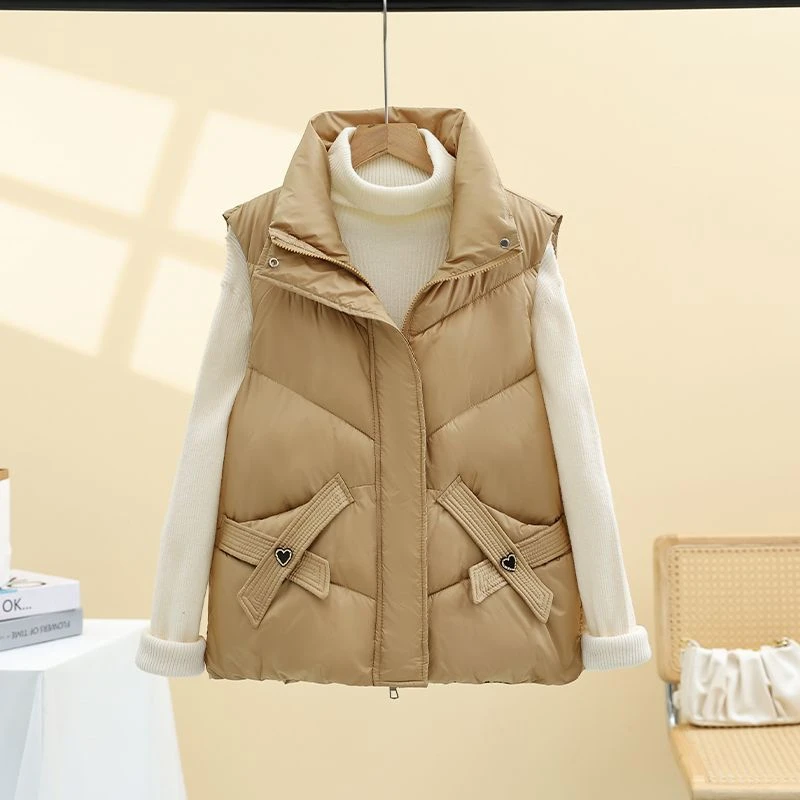 

Cotton Vest Women Warm Cotton-Padded Autumn/Winter Fashionable New Loose-Fit Thin Shoulder Jacket Ideal For Cold Weather Scenari