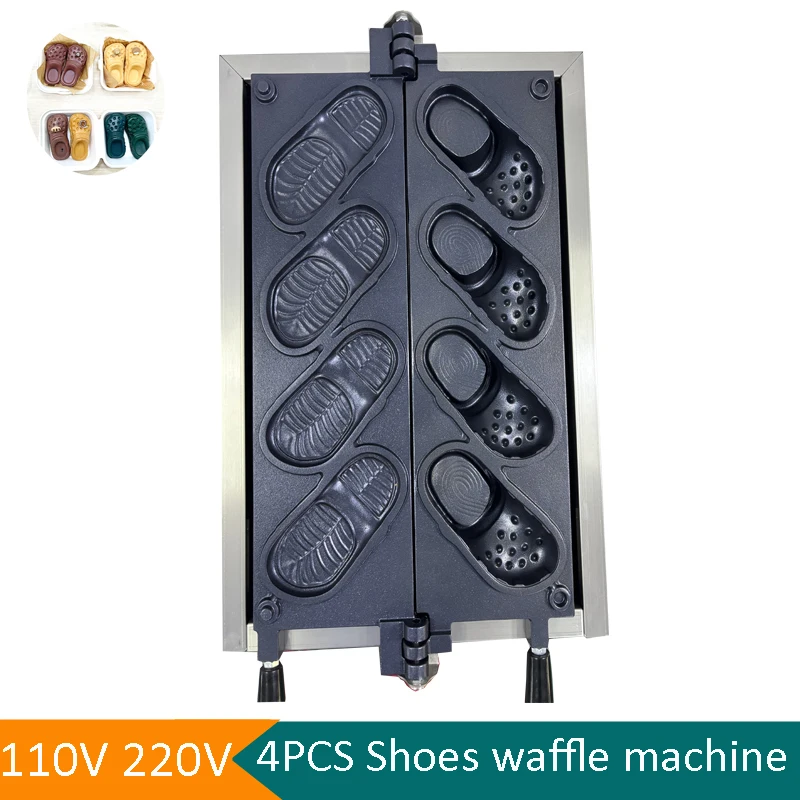 New Arrival Shoes Shape Waffle Baker Electric Non-stick Shoes Waffle Snack Equipment Temperature Control Slipper Waffle Machine