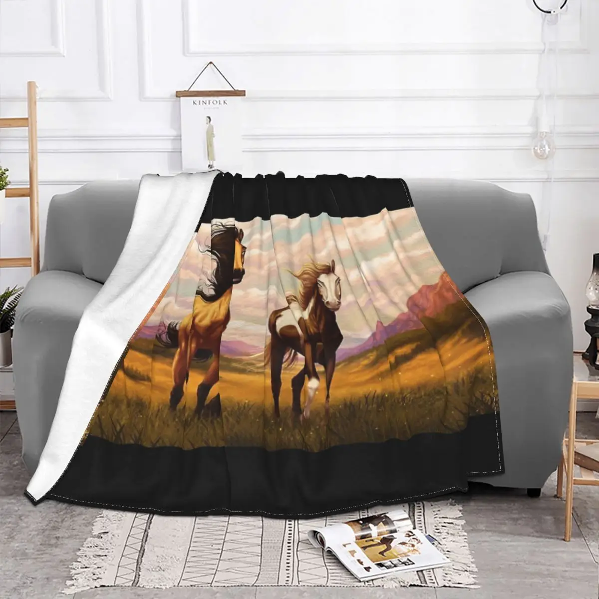 Spirit Stallion Of The Cimarron Home Bedroom Quilt For Bed Custom Blanket Personalized Throw Blanket