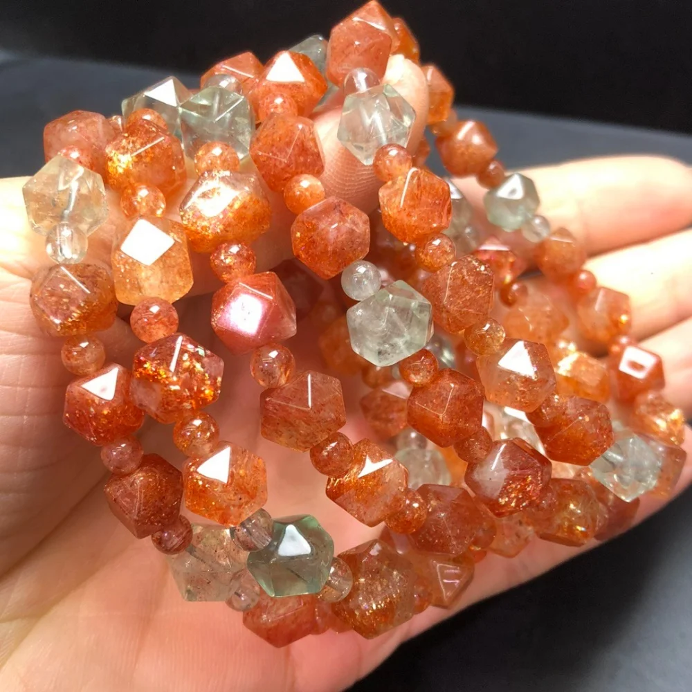 Natural Arusha Quartz Facet Bead Bracelet String Charms Strand Exquisite Jewelry Gift Healing Crystal Energy Gift 1pcs