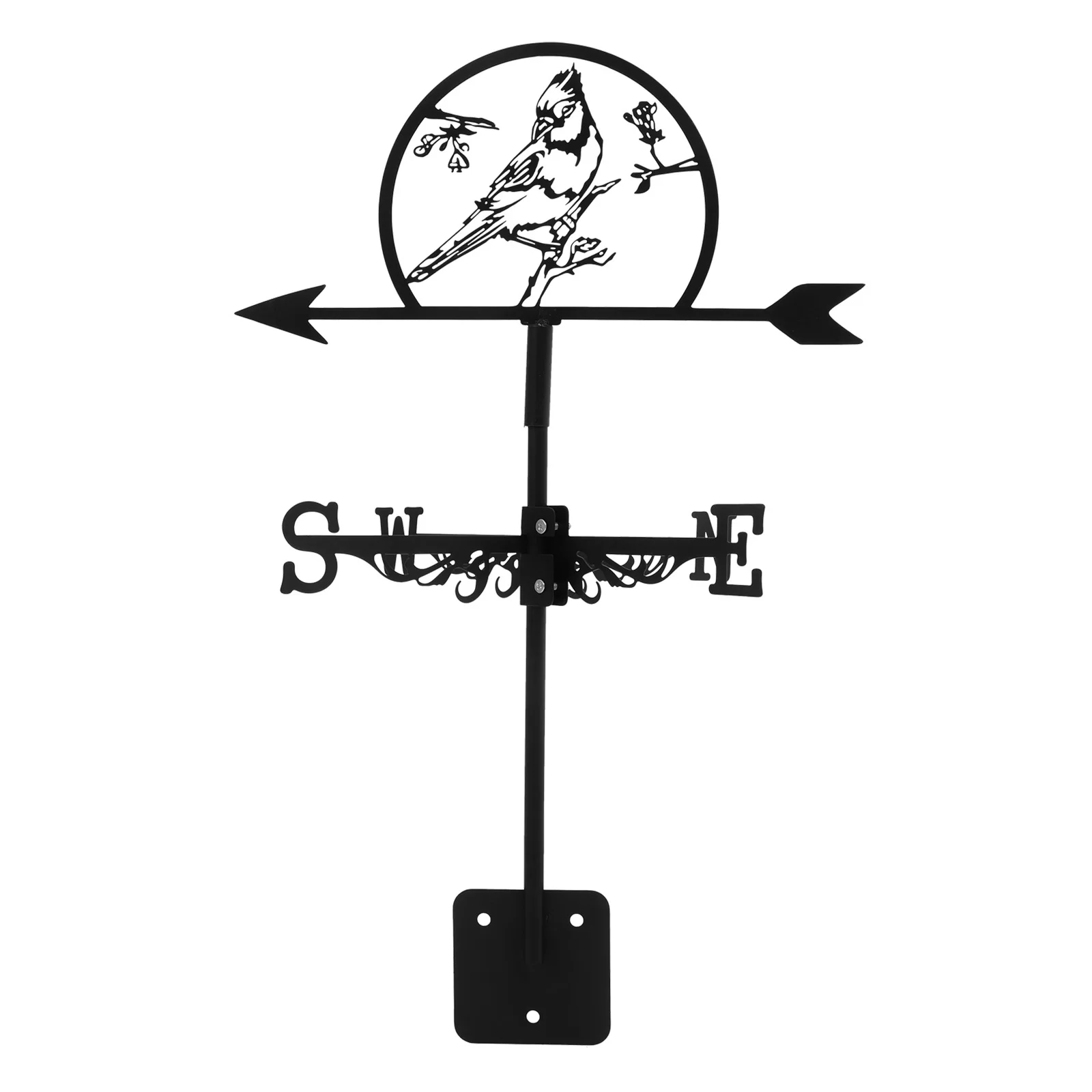 Weather Vane for Outdoor Garden Decor Iron Ground Insert Weathervane with Wind Direction Indicator Retro Style Metal Roof
