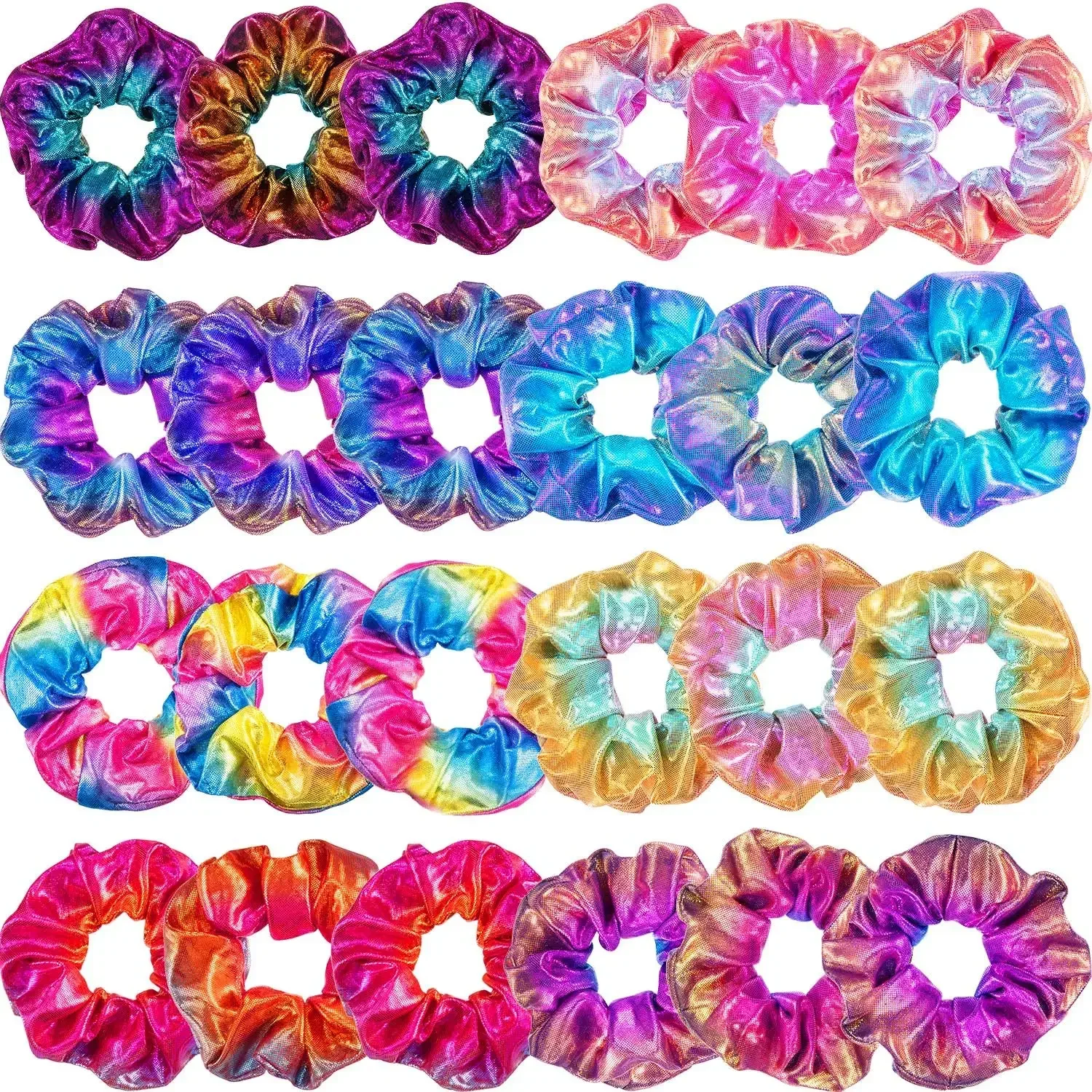 

24 Pieces Rainbow Hair Scrunchies Elastic Bands Scrunchy Colorful Hair Ties for Women Girls