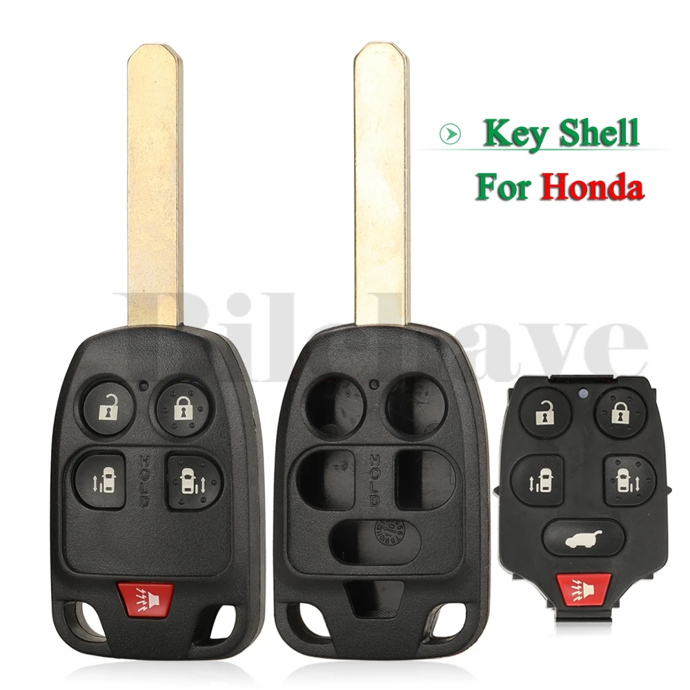 Bilchave-carcasa para llave de coche remota, 5/6 botones, para HONDA Odyssey Elysion, Fob automático con reemplazo de hoja sin cortar