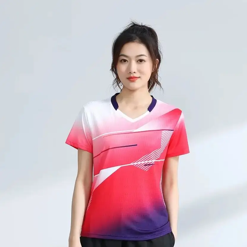 Nuove magliette da tennis da donna 2024, maglietta da tennis ad asciugatura rapida, maglietta da badminton per ragazze, maglie da tavolo per