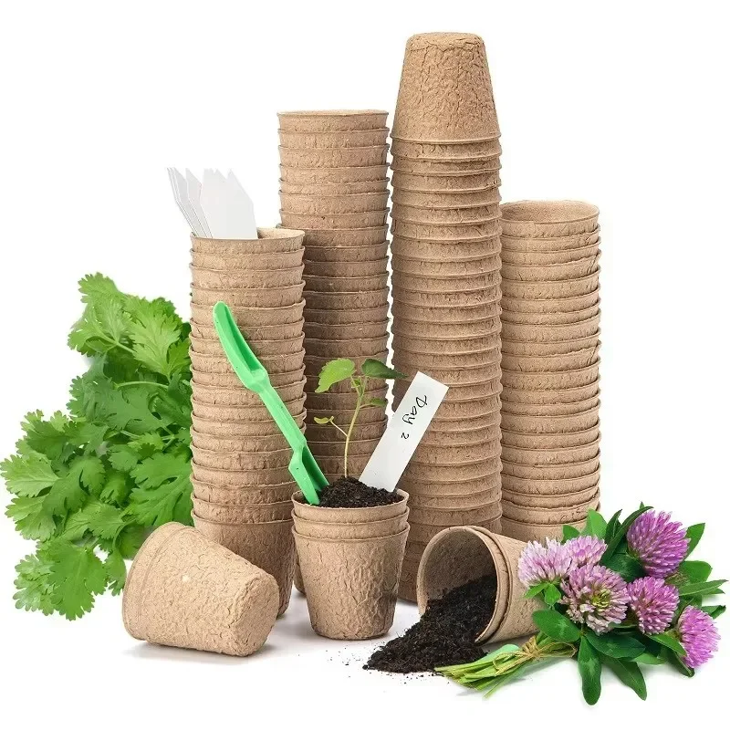 New Germination Tray Biodegradable Transplanter Pulp Paper Flower Plant Peat Pots Transplant Seedlings Pots Seed