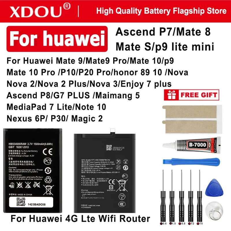 Battery For Huawei Mate 8/Mate9 Pro/Note 8/Mate 10 Pro /P9/P10/P30 /P20 Pro/honor 8C 5C 9 10/Nova 2 Plus/Nova 3/ Lte WIFI Router