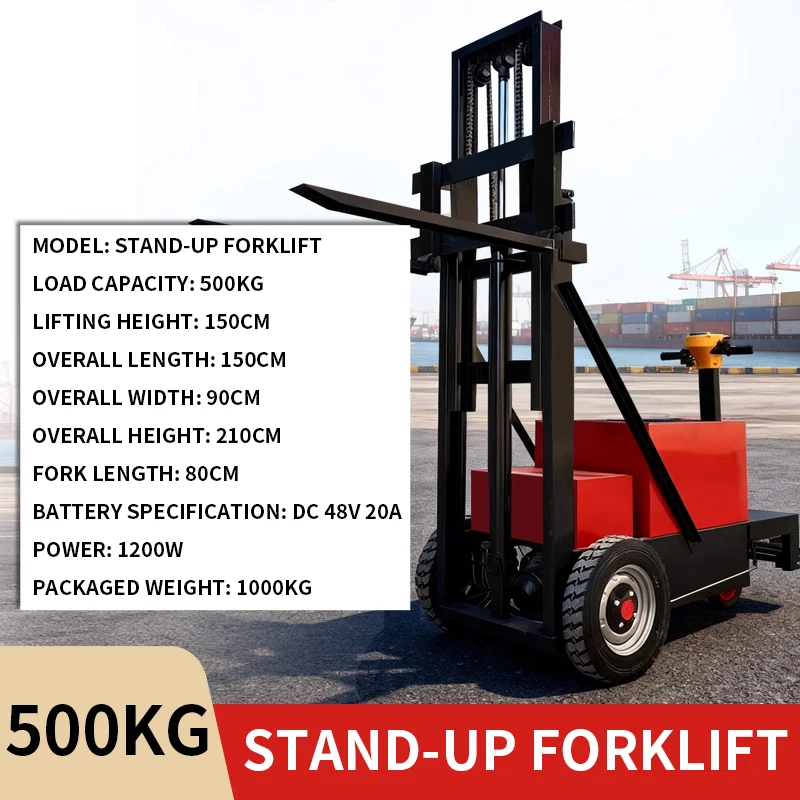 Electric Forklift Simple Compact Pallet Jack Hydraulic Lift Truck for Loading/Unloading 500KG Hand Truck(Customized)