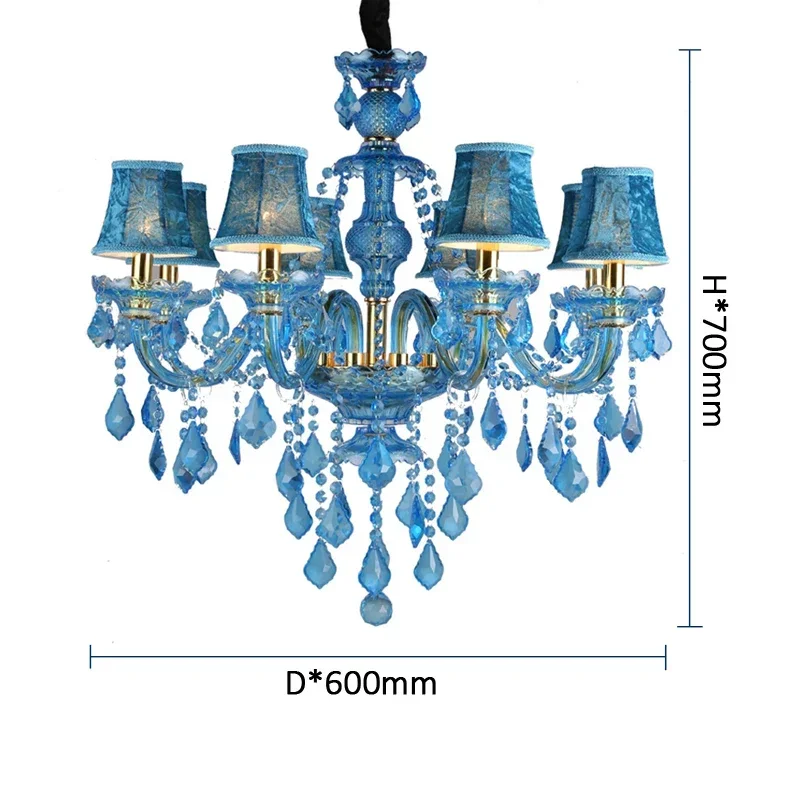 Imagem -05 - Moderno Azul Salão de Casamento Ramo Lustre Cabeça Cor Fria Quarto Droplight Casa Ficar Mediterrâneo Tema Sala Lâmpada Pendente