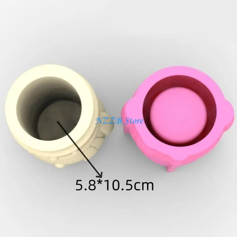 T21F قالب مزهرية سيليكون متعدد الاستخدامات قوالب خرسانة قالب صب سيليكون على شكل رجل ثلج #5