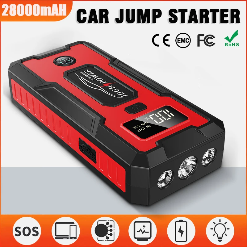 Image of Auto-Starthilfe: 12V Starthilfegerät, Powerbank, Notfall-Booster, Autoladegerät zum Starthilfe