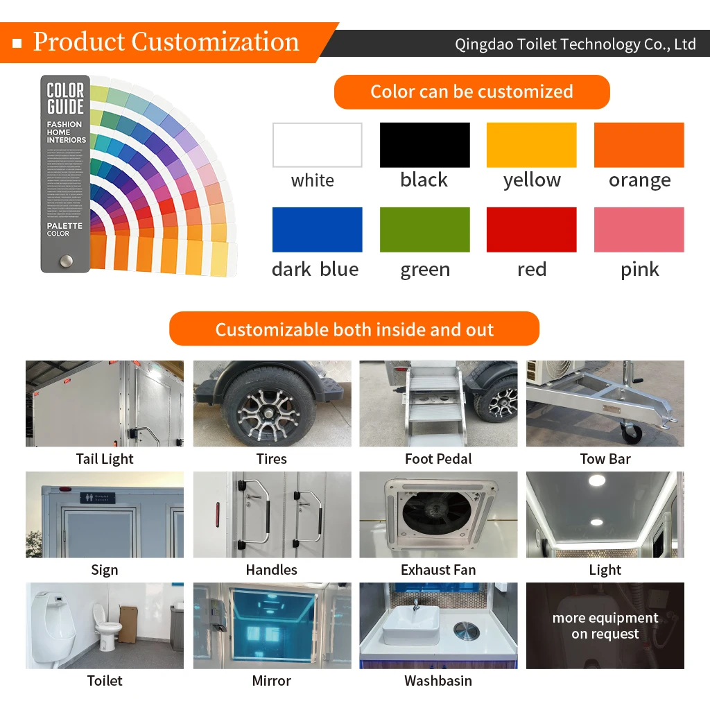Mobile Toilet Trailer High Quality Portable Toilet Bathroom Trailer Various Colors Are Available Portable Restroom