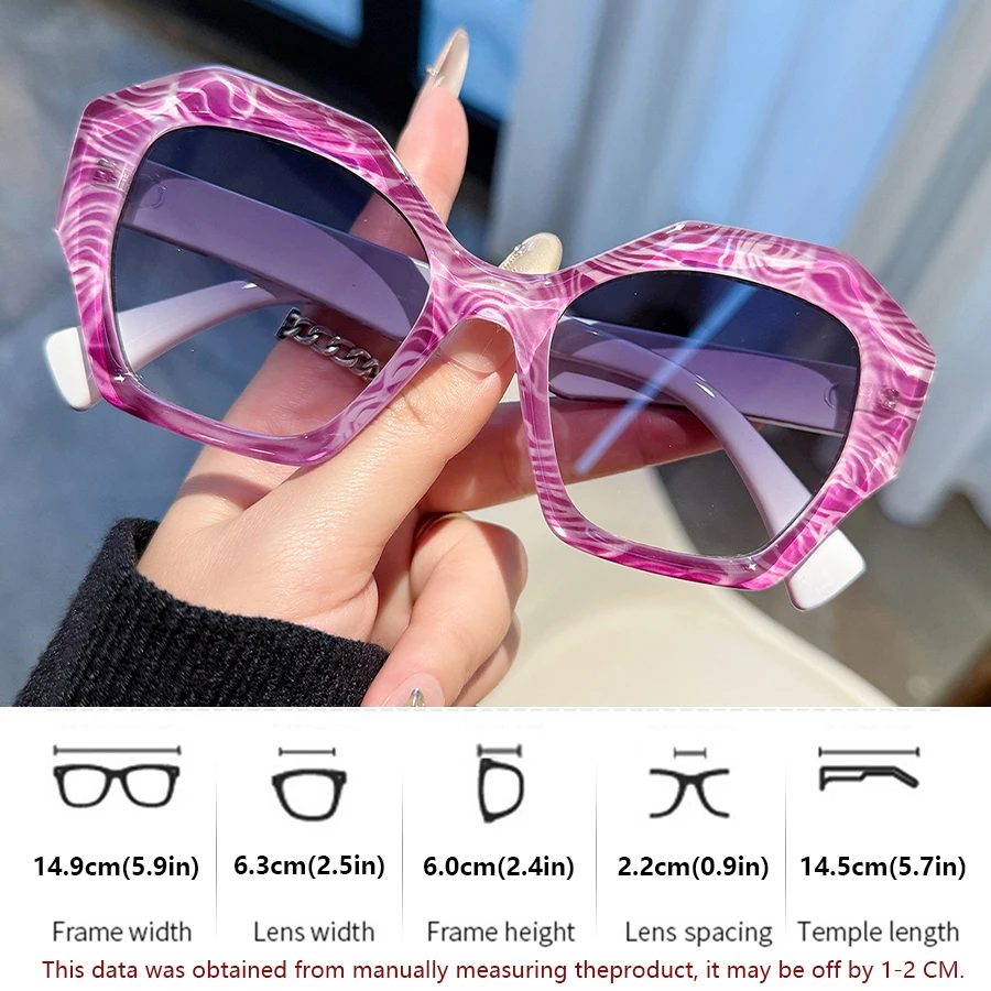 Unisex Hexagon Sunglasses for Man and Women Y2K Fashion Luxury Gradient Color Holiday Accessory Ideal Choice Stylish Glasses