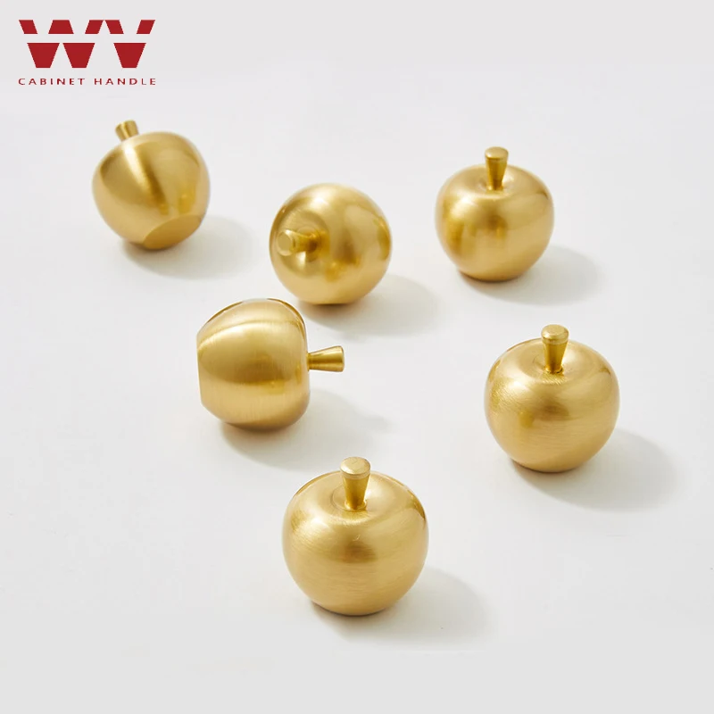 

WV Modern Gold Apple Handle Simple Luxury Cabinet Wardrobe Door Knob Cabinet Classical Antique Pulls Kitchen Hardware