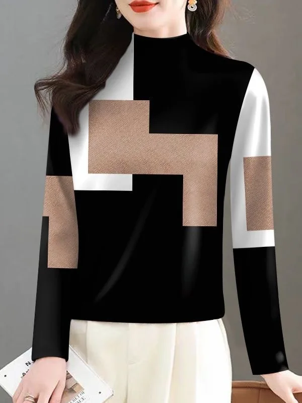 

Модная теплая флисовая кофта с длинным рукавом в стиле колор-блок для беременных, повседневная, утягивающая, с высоким воротником, для мам