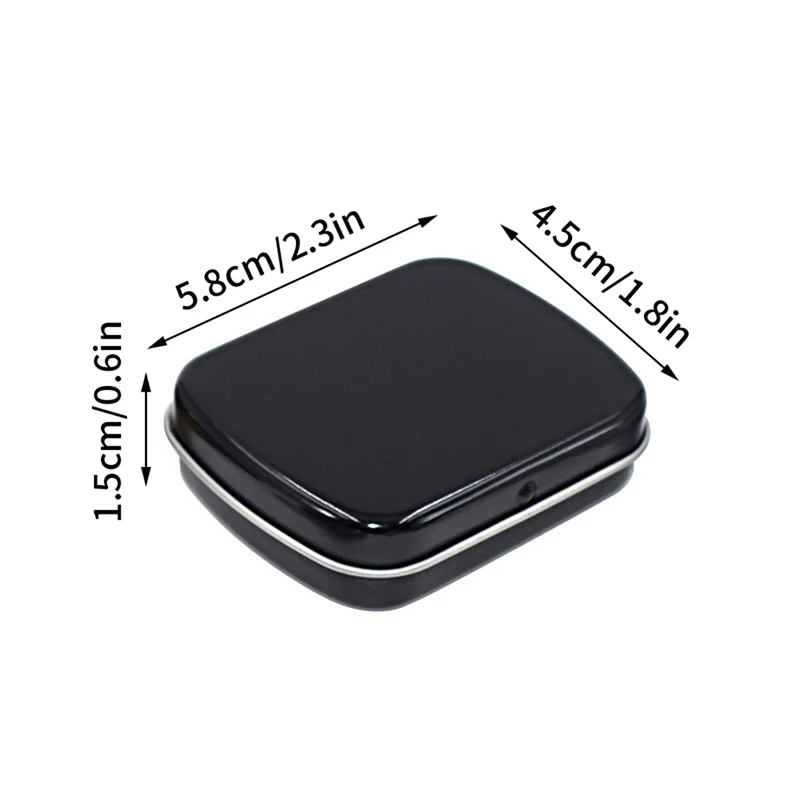 صندوق معدني صغير محمول من القصدير مع غطاء ، حاوية مستطيلة ، حاوية تخزين صغيرة ، زجاجة حبوب منع الحمل الحلوى الصلبة ، منظم العلبة ، جديد