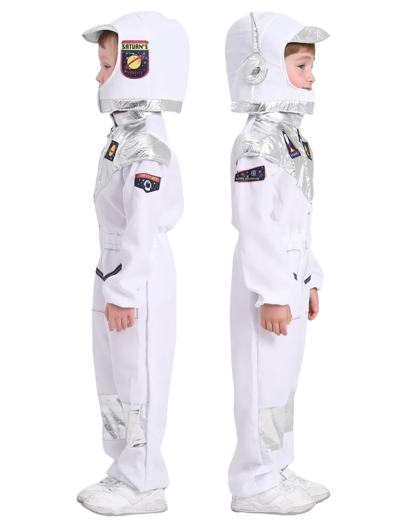 2025 Costumi per bambiniDeluxe Ragazzi Ragazze Bianco SpaceAstronautCostume adatto per la settimana del libro Carnevale di Halloween OutSpaceFesta temática