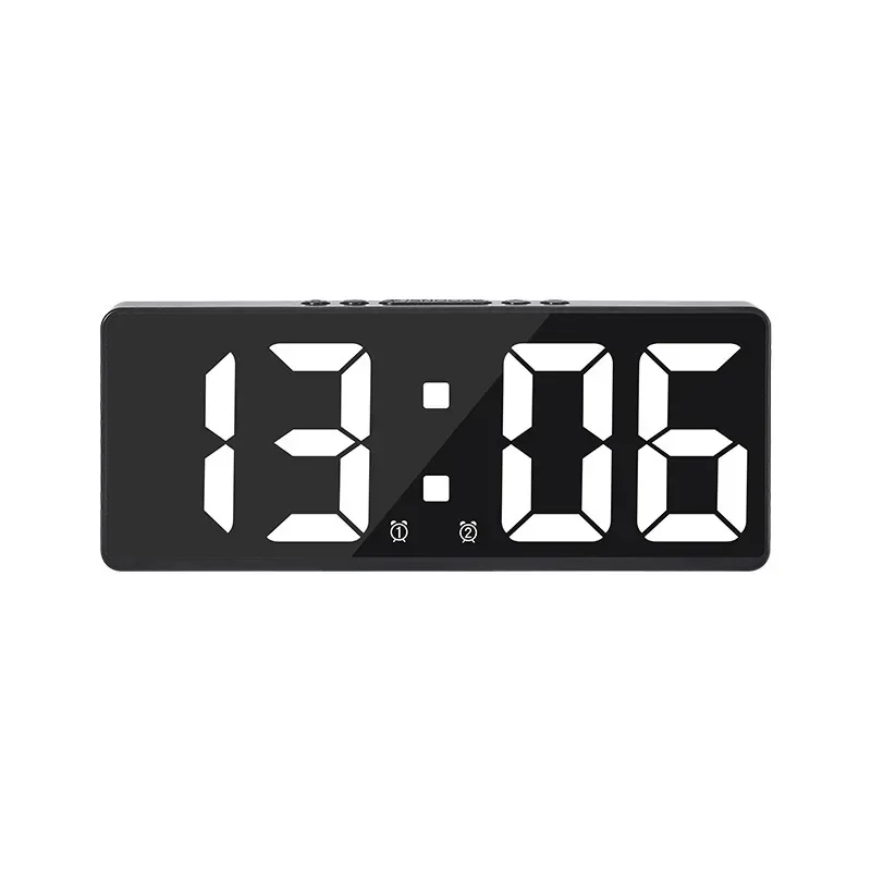 Voice Control Digital Alarm Clock Teperature Snooze Night Mode Desktop Table Clock 12/24H Anti-disturb Funtion LED Clocks Watch