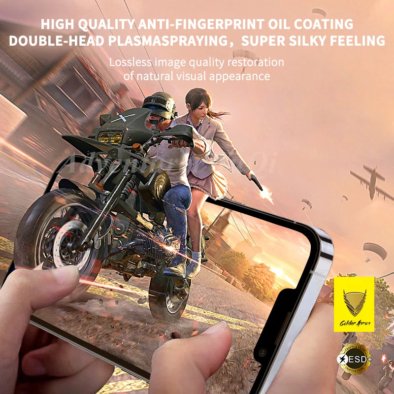 2/4Pcs For iPhone 16e 16 15 14 13 11 Pro Max 17Air Tempered Glass Screen Protector Golden Armor Luxury 12 Full Glue X XR XS Plus - Image 6