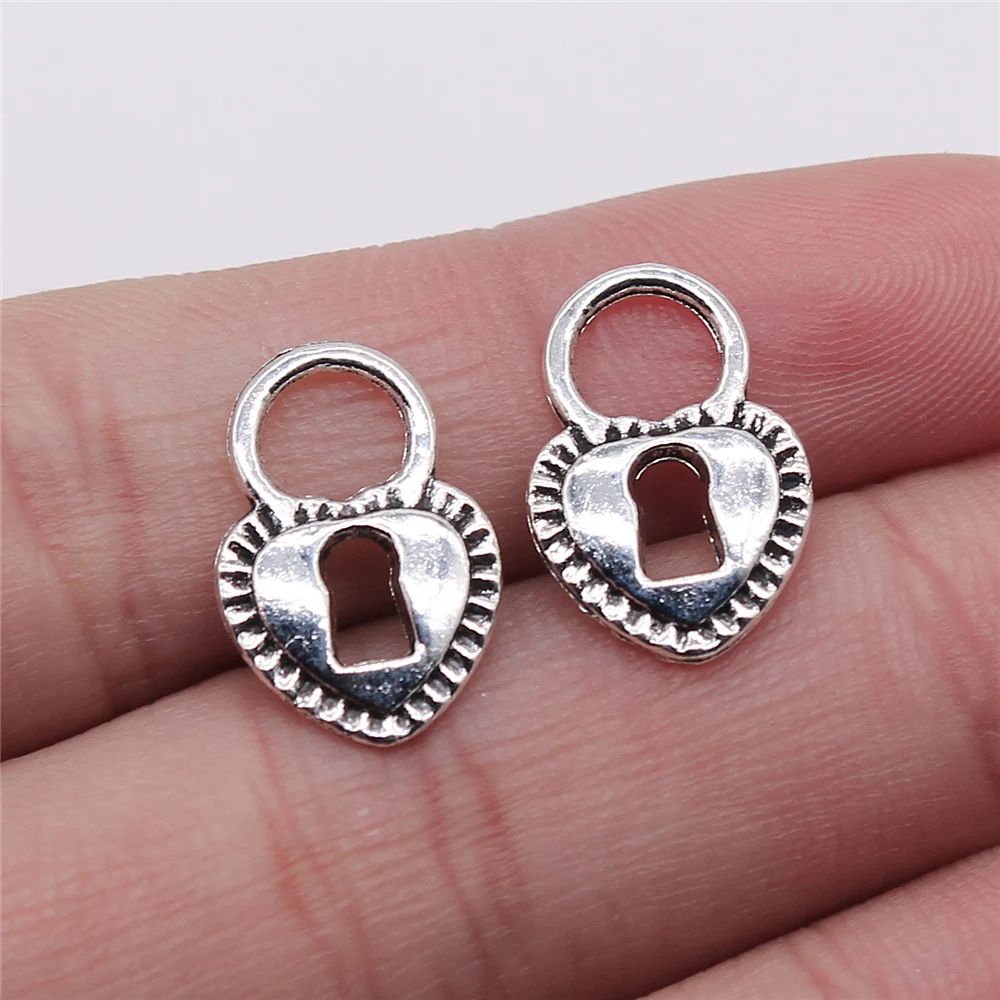 

Wholesale 200pcs/bag Antique Silver Color 12x17mm Love Lock Charms For Jewelry Making DIY Jewelry Findings