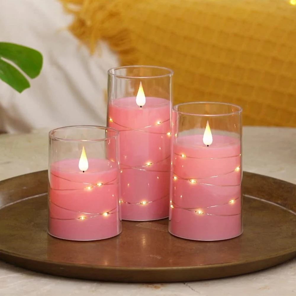 LED Lights for Home Electronic Candle LED Candle Decoration With Remote Control LED Glass Candle for Christmas Wedding Party