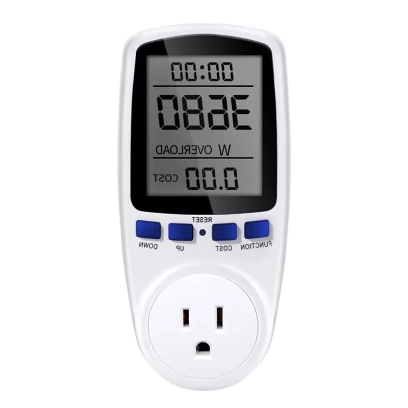 A97I-US Plug Digital ENERGY Power Wattmeter Socket Kwh Meter Electricity Usage Monitor Wattage Voltage Analyzer Power Meter