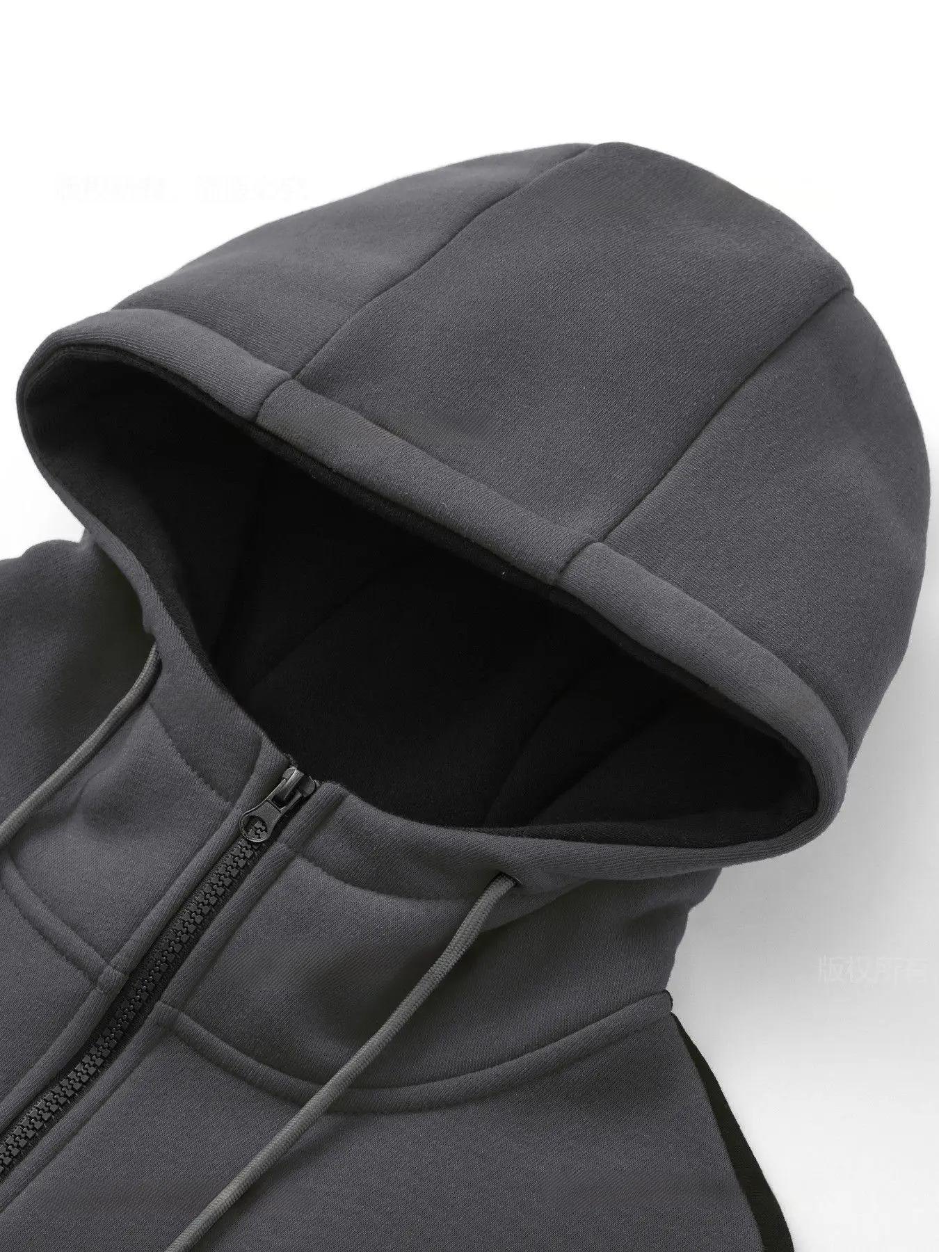 Herbst Winter Herren Urban Outdoor Zip-Up Hoodie Strick-Polyester Langarm-Sweatshirt Leicht Weich Locker Tägliches Gehen Fitness Streetwear – Detail 6