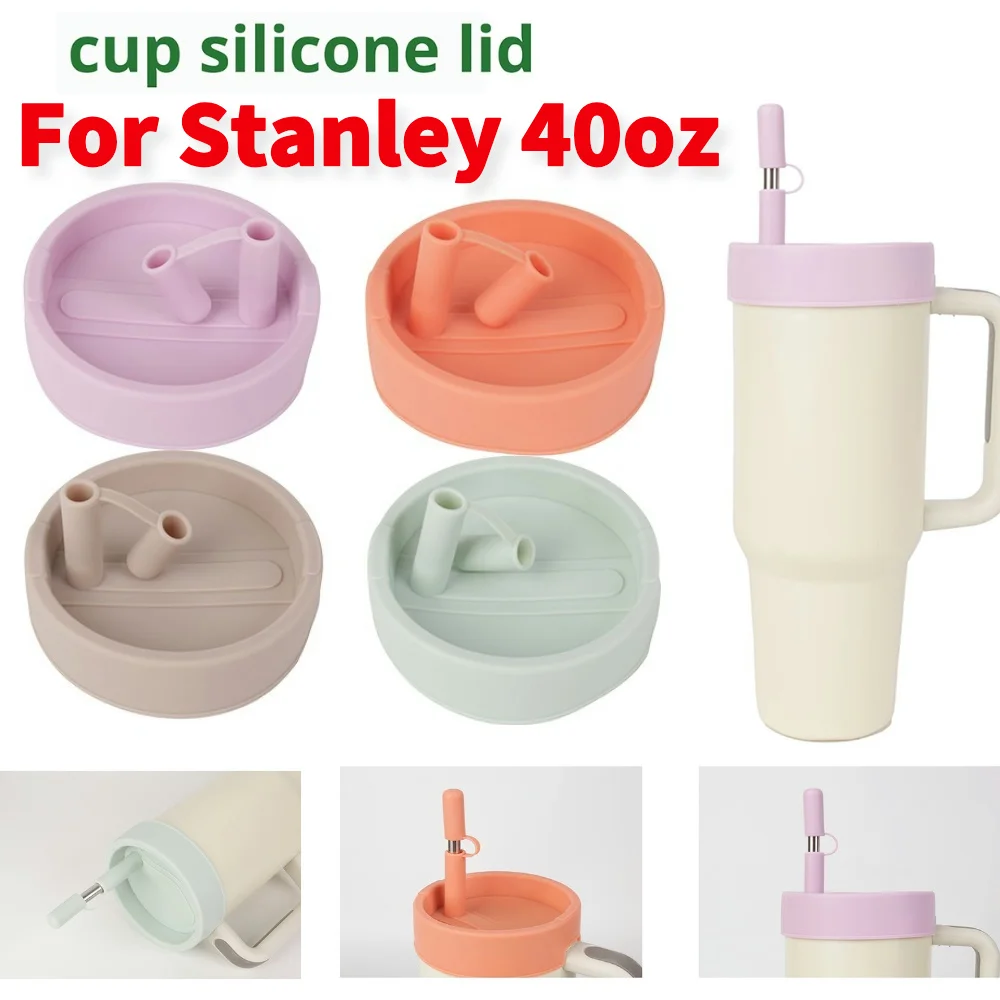 Tampa De Palha Do Copo Dustproof, Rolha Do Derramamento Do Silicone, Acessórios De Tampa Reutilizáveis, 40oz
