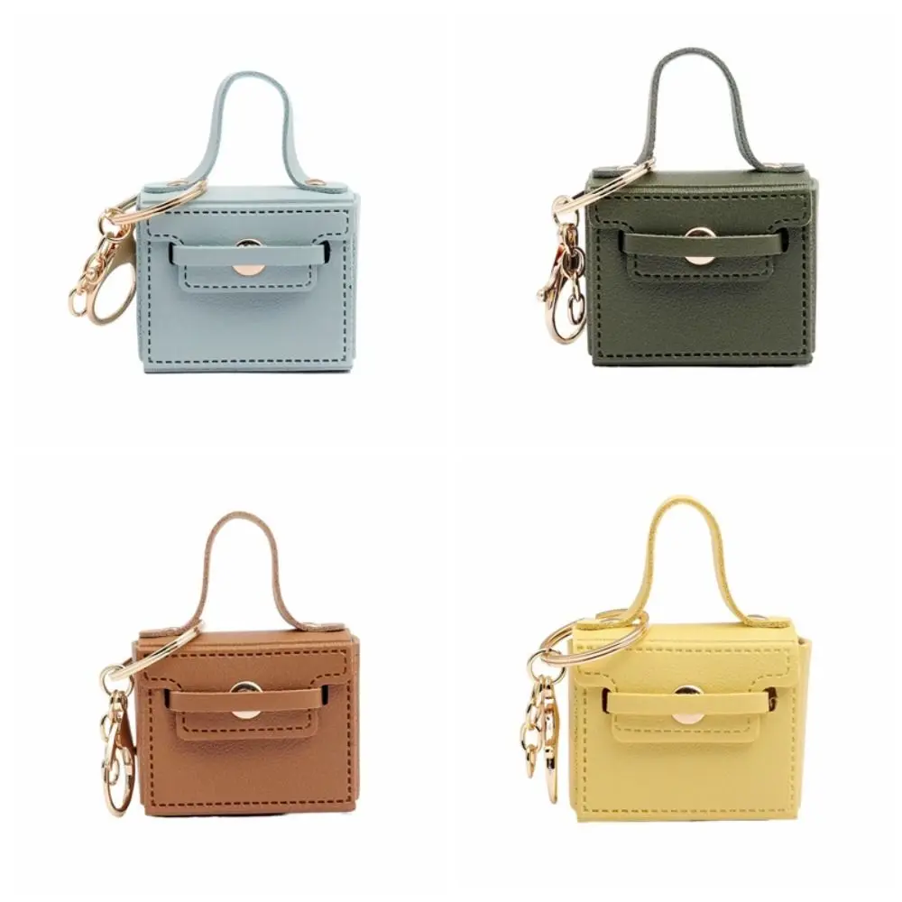 

New Kawaii Keychain Small Square Bag Mini Keyring Candy Color Creative Backpack Hanger