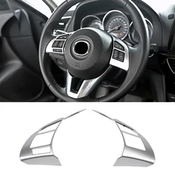 Fit For Mazda 3 M3 Axela 2014 2015 2016 Chrome Interior Steering Wheel Panel Cover Trim Inner Garnish Molding Badge Frame Insert