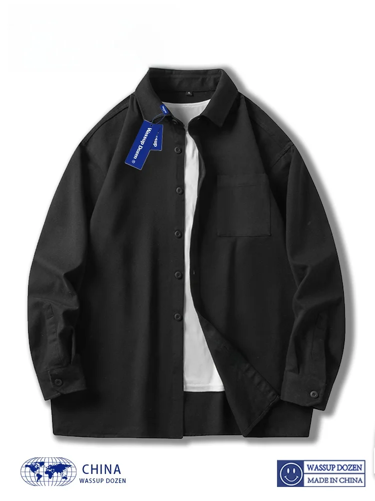 

Мужская рубашка с длинным рукавом Wassup Dozen, повседневная, свободного кроя, универсальная, модная верхняя одежда для весны и осени