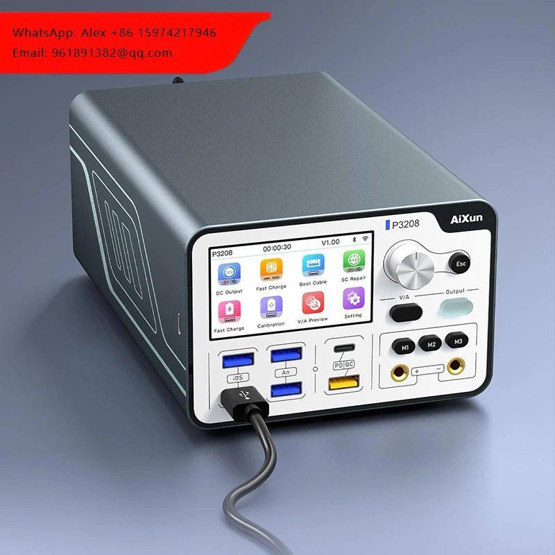 

Портативный диагностический блок питания AiXun P3208 320W 32V/8A для ремонта телефонов с кабелем питания для запуска одной кнопкой для iPhone 7-14 Pro MAX
