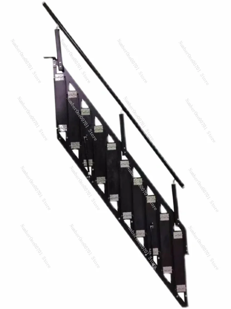 

Folding stairs against the wall Household steps Indoor and outdoor duplex second floor loft iron ladder