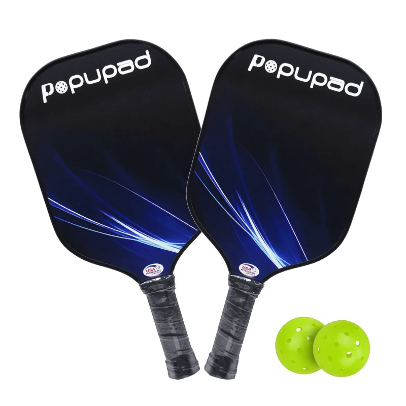 Popupad Pickleball Paddle Sets With 1 Ball Breathable Grip Pro Glass Fiber Sports Pickleball Paddle Sets Free Shipping