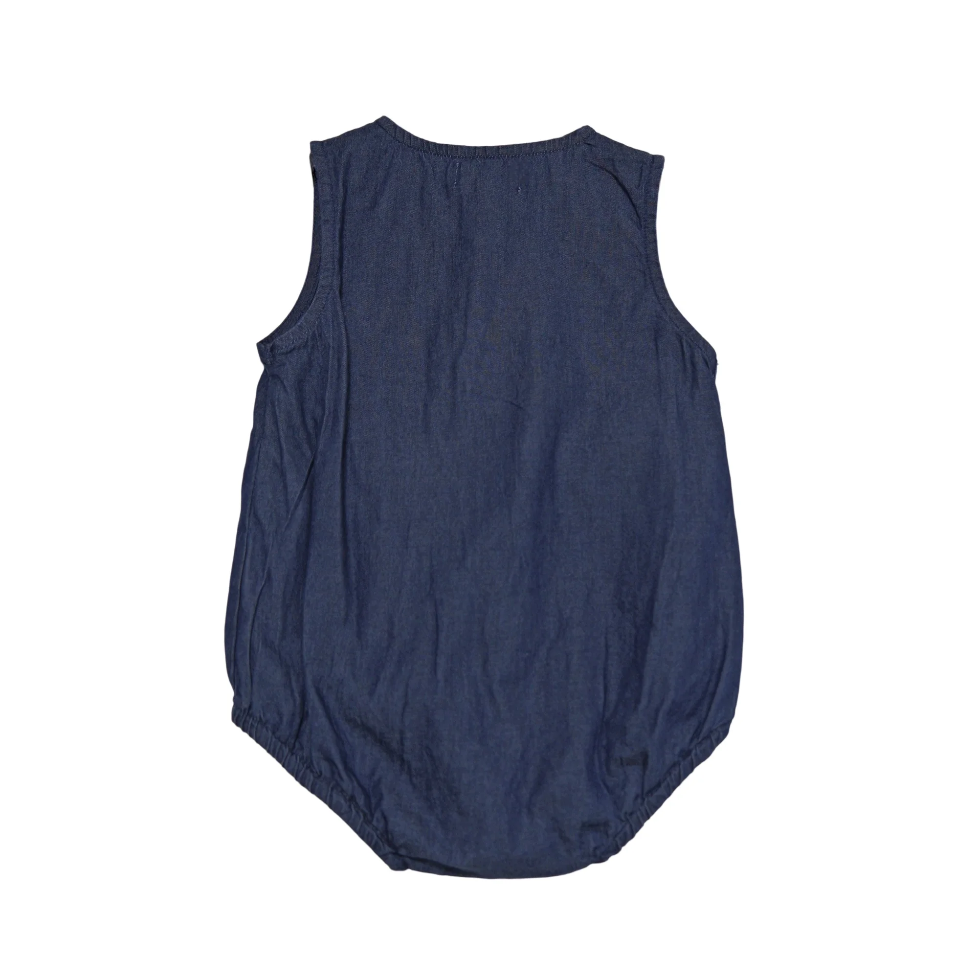 Vintage Navy Blue Color Toddler Sleeveless Romper Red Contrast Edge Stitching Fashion Baby Romper For Summer Holiday Party 3M-2Y