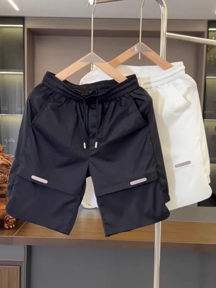 

Men's Casual Breathable Qui Dry ort Pants Five Inches Hollow out Loose Fit Sports orts Straight Leg Fitn Leisure Pants