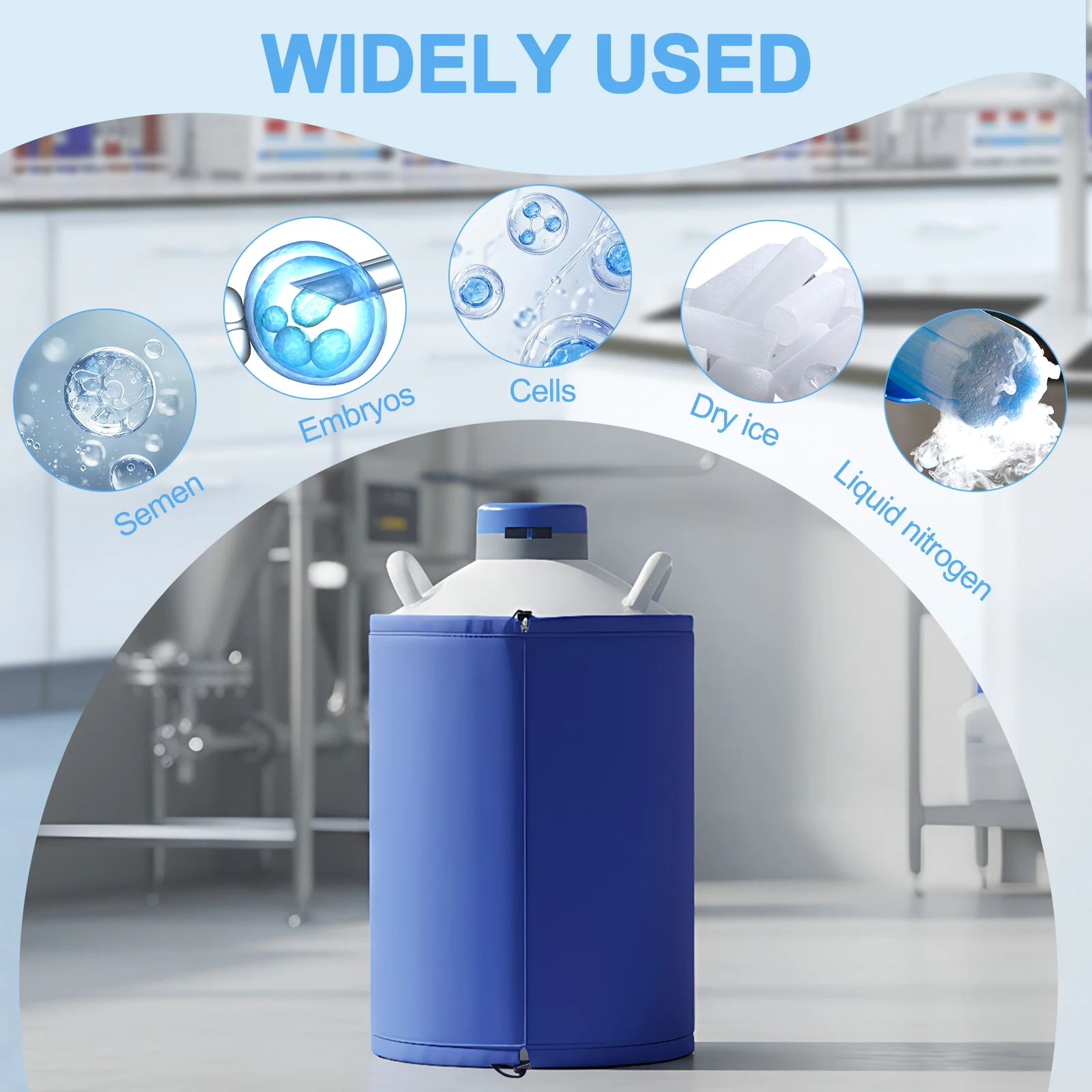 

20L Aluminum Alloy Liquid Nitrogen Container with 3 Canisters & Carry Bag Cryogenic Tank for Beauty Industry Semen Preservation