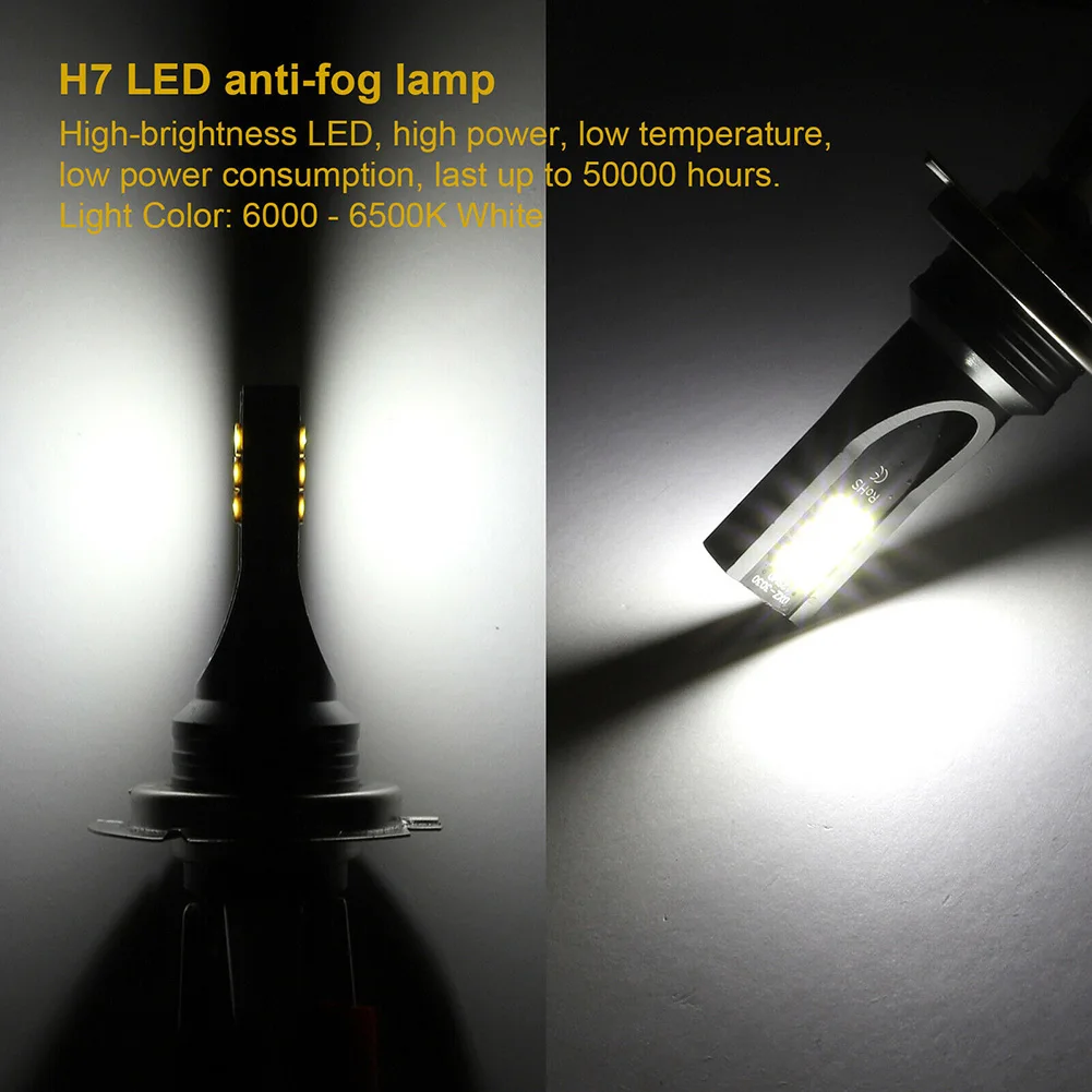 2pcs 12V/24V  H7 LED Headlight Conversion 110W 30000LM 6000K Error Canbus Bulb Set Hot Waterproof Replacement Accessories