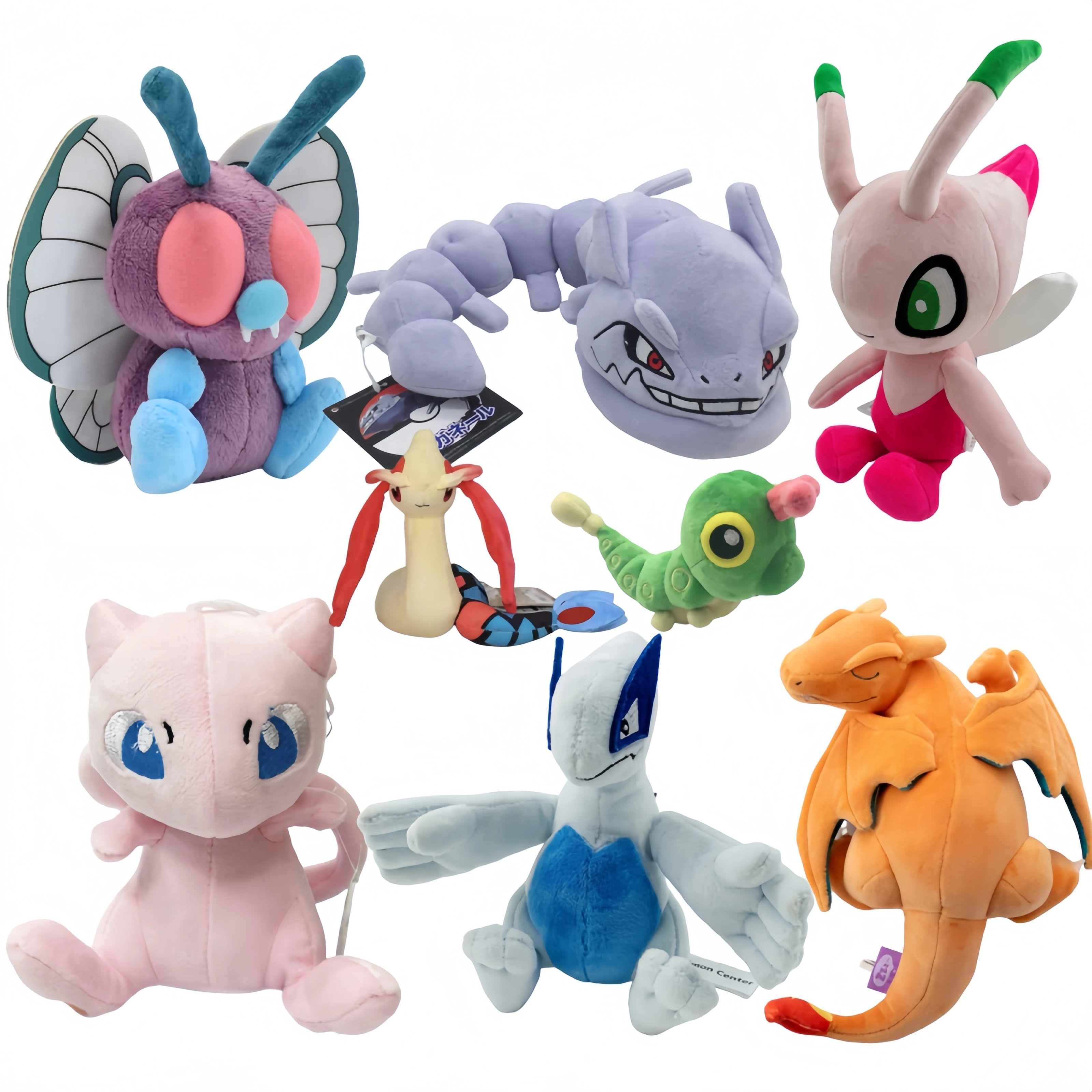

Peluches Pokemon плюшевая спираль гусеница Butterfree Lugia Mew Milotic Charizard кукла мягкие игрушки для ребенка подарок на день рождения и Рождество